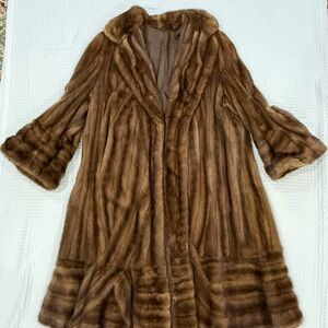 Luxurious Brown Mink Fur Coat